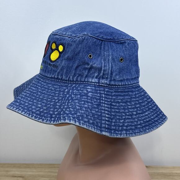 Vintage Disney World Denim Bucket Hat Co One Size Peace Love & Mickey Mouse main image 3